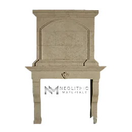 Limestone Fireplace Mantel - Image 1